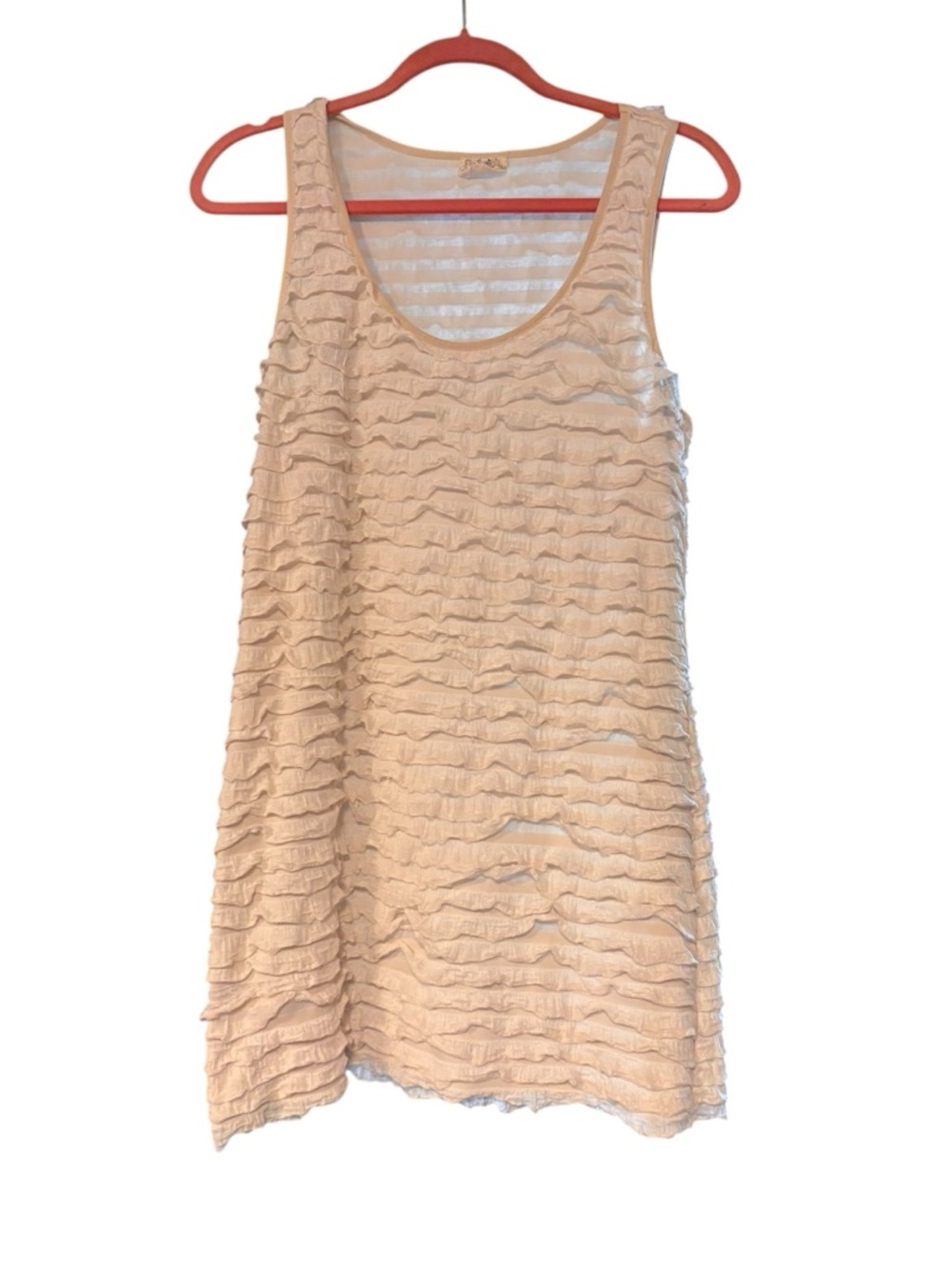 Free People Striped Tank Top in Cream and Coral